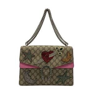 Gucci Dionysus Shoulder Bag 403348 Beige Pink Multi PVC Suede